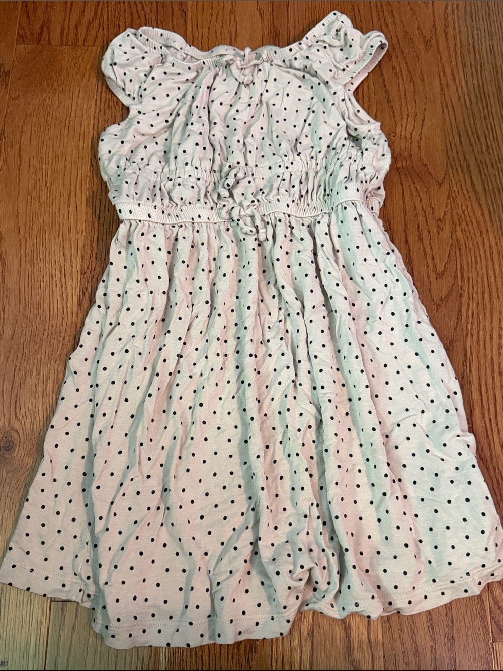 Carters Girls' Sweet Pale Pink Polka Dot Sleeveless Dress Size 6 Like New